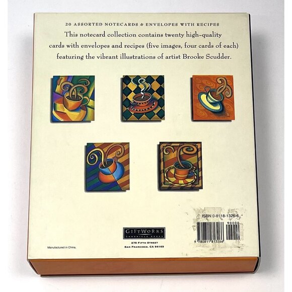 JAVA JIVE 17 Assorted Notecards & Envelopes w/ Recipes Brooke Scudder Gift Works - Picture 3 of 4
